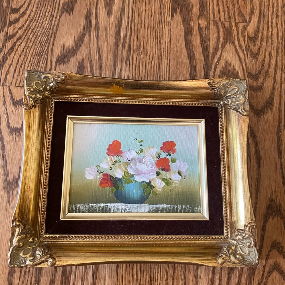 Vintage floral oil painting